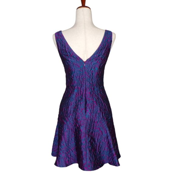 AIDAN MATTOX V-Neck Sleeveless Jacquard Cocktail Dress Size 2 #1390 - Picture 4 of 7